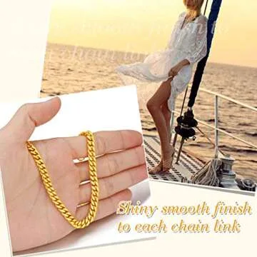 Gold Ankle Bracelets for Women Cuban Link Anklet Chain 18K Gold Plated Summer Bitch Jewelry