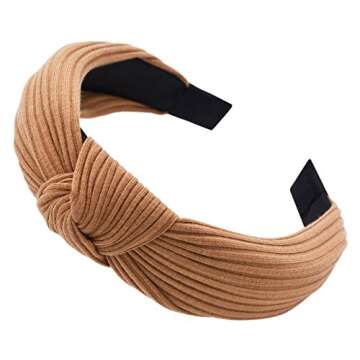 STHUAHE 3 Pack Wide Stripes Hair Hoops for Women