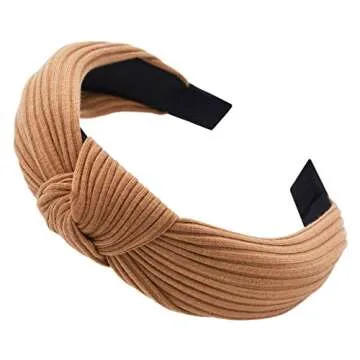 STHUAHE 3 Pack Wide Stripes Hair Hoops for Women