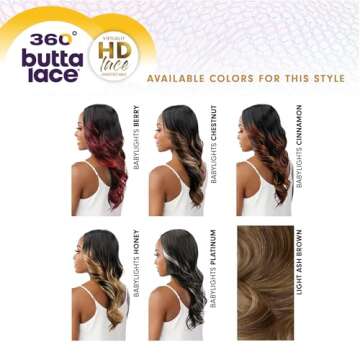 Sensationnel Butta 360 lace wigs - unit 7 wider parting 360 degree lace glueless synthetic preplucked hairline (BABYLIGHTSCHESTNUT)