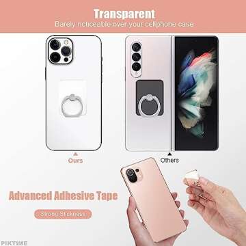 4 Pcs Cell Phone Ring Holder Grip - Clear Phone Grip A Ring Pop Socket Stand Finger Ring for Phone C...