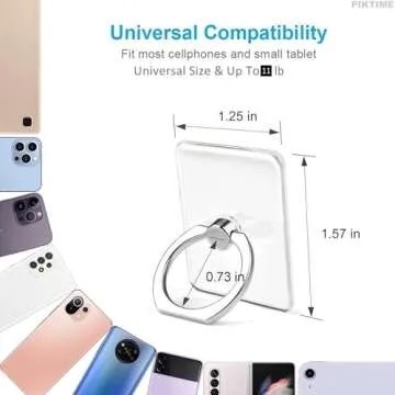 4 Pcs Cell Phone Ring Holder Grip - Clear Phone Grip A Ring Pop Socket Stand Finger Ring for Phone Case - Cell Phone Ring Grip Pop Socket Clear - Phone Pop Grip Holder Cell Phone Pop Socket Ring