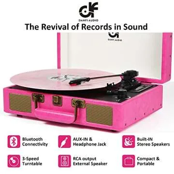 Stylish Bluetooth Vinyl Player with USB & Built-in Speakers