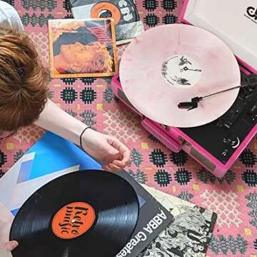 Stylish Bluetooth Vinyl Player with USB & Built-in Speakers