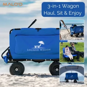 The Lounge Wagon - 3-in-1 Beach Cart and Chair Solution