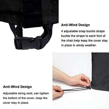 WOMACO Patio Rectangular Fire Pit Cover Waterproof Outdoor Fireplace Cover Heavy Duty Rectangle Fire Table Firepit Cover - 48 x 30 x 24 inches, Black