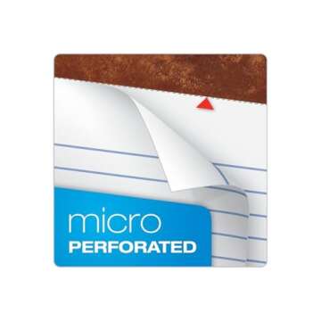 TOPS 75330 "The Legal Pad" Ruled Pads, Legal/Wide, 8 1/2 x 11 3/4, White, 50 Sheets