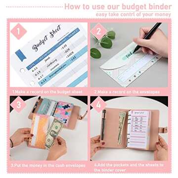 Cute Pink Budget Binder with Cash Envelopes