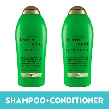OGX Hydrating + Tea Tree Mint Shampoo & Conditioner, 25.4 Ounce (Set of 2)