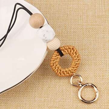 BESTTERN Lanyards for ID Badges Keys for Women Teachers, Super Cute & Safety Breakaway Silicone Beaded Lanyard Key Chain Holder for School Student Nurse Gift Idea