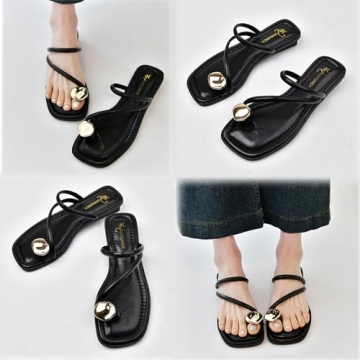 Stylish Women’s Strappy Flat Sandals for Summer Elegance