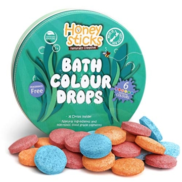 Honeysticks Non-Toxic Bath Color Drops for Kids - 36 Vibrant Tablets