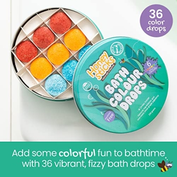 Honeysticks Non-Toxic Bath Color Drops Kids Safe Vibrant Fun