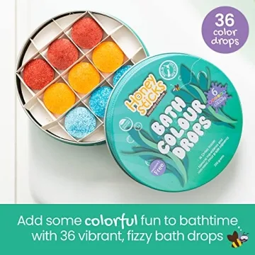 Honeysticks Non-Toxic Bath Color Drops Kids Safe Vibrant Fun