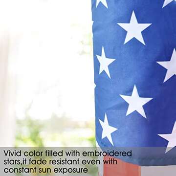 4th of July Decor,Set of 2 American Flag Windsock 60 Inch,Yard/Garden Clearance Outdoor Decorations Hanging,Wind Socks Hanging with Embroidered Stars Stripes,Fourth of July USA Patriotic Decoration