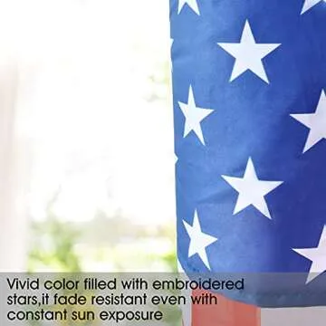 4th of July Decor,Set of 2 American Flag Windsock 60 Inch,Yard/Garden Clearance Outdoor Decorations Hanging,Wind Socks Hanging with Embroidered Stars Stripes,Fourth of July USA Patriotic Decoration