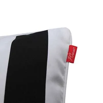 Pcinfuns Outdoor Decorative Pillows with Insert Black and White Throw Pillow Covers All Weather Patio Cushions 19" x 12" Set of 2