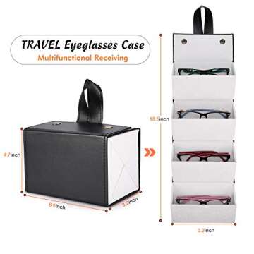 SMARTTOP Sunglass Eyeglass Organizer Collector 5 Slot 6 Slot PU Eyeglasses Storage Case Box Multiple...