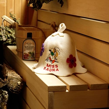 Miss Sauna Flower Organic Wool Sauna Hat - Gift Idea