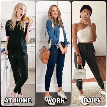 FULLSOFT Sweatpants for Women-Womens Joggers with Pockets Lounge Pants for Golf Hiking Yoga Workout Running (Black,Small)