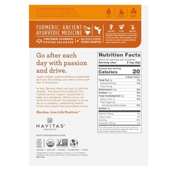 Navitas Organics Turmeric Powder - 8 oz Organic Spice