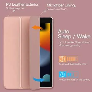 TiMOVO for iPad 10.2 Case iPad 9th Generation 2021/ 8th Generation 2020/ 7th Generation 2019 Case,Slim Translucent Hard PC Protective Smart Cover with Stand, Rose Gold