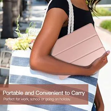 TiMOVO for iPad 10.2 Case iPad 9th Generation 2021/ 8th Generation 2020/ 7th Generation 2019 Case,Slim Translucent Hard PC Protective Smart Cover with Stand, Rose Gold