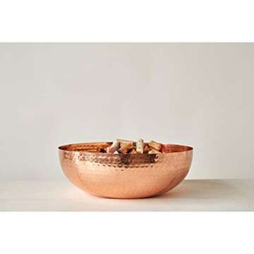 Creative Co-Op Round Hammered Metal Bowl, Copper Finish