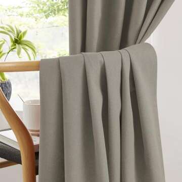 KEQIAOSUOCAI 102 Inch Blackout Curtains Taupe for Living Room 2 Panels Back Tab Hook Belt Primitive Farmhouse Large Window Faux Linen Drape for Sliding Door Track Pleated Look Sand Beach Decor