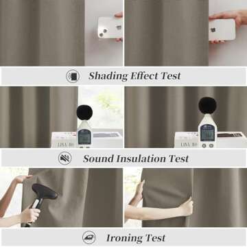 KEQIAOSUOCAI 102 Inch Blackout Curtains Taupe for Living Room 2 Panels Back Tab Hook Belt Primitive Farmhouse Large Window Faux Linen Drape for Sliding Door Track Pleated Look Sand Beach Decor