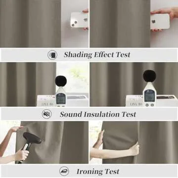 KEQIAOSUOCAI 102 Inch Blackout Curtains Taupe for Living Room 2 Panels Back Tab Hook Belt Primitive Farmhouse Large Window Faux Linen Drape for Sliding Door Track Pleated Look Sand Beach Decor