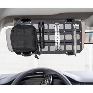 TACNEX Vehicle Rigid MOLLE Panel for Car Visor Organizer EDC Pouch Tool Holster Bag Holder Tactical ...
