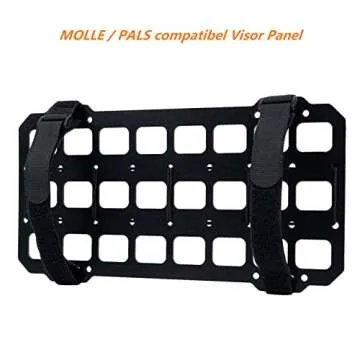 TACNEX Vehicle Rigid MOLLE Panel for Car Visor Organizer EDC Pouch Tool Holster Bag Holder Tactical Gear Rack Truck Equipment Mount Plate Modular Storage Shelf Auto Interior Accessories