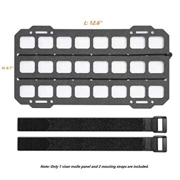 TACNEX Vehicle Rigid MOLLE Panel for Car Visor Organizer EDC Pouch Tool Holster Bag Holder Tactical Gear Rack Truck Equipment Mount Plate Modular Storage Shelf Auto Interior Accessories