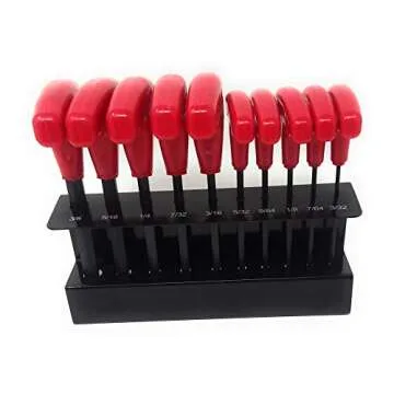 Durable 10 Pc Metric T-Handle Hex Key Set for Mechanics