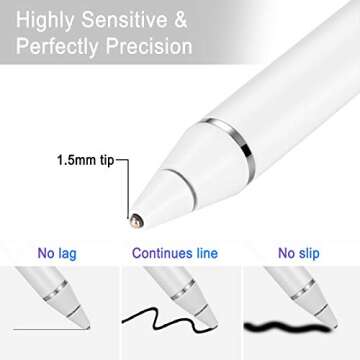 Active Stylus Pens for Touch Screens, Digital Stylish Pen Pencil Rechargeable Compatible with Most C...