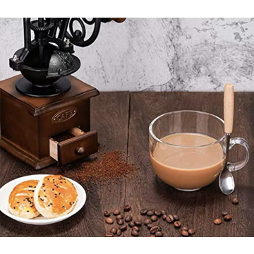 DONYU 16OZ Glass Coffee Mug Set with Lids & Spoon