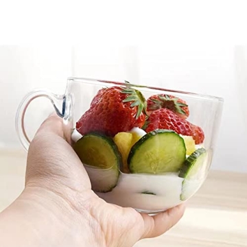 DONYU 16OZ Glass Coffee Mug Set with Lids & Spoon