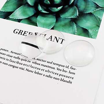 Faxco 30-Pieces Transparent Glass cabochons, Clear Glass Dome cabochon, Non-calibrated Round 1.57 inch/40mm for Photo Pendant Craft Jewelry Making