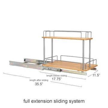 Durable Steel and Bamboo Pull-Out Storage Organizer