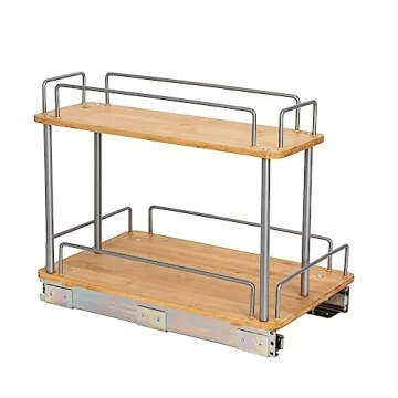 Durable Steel and Bamboo Pull-Out Storage Organizer