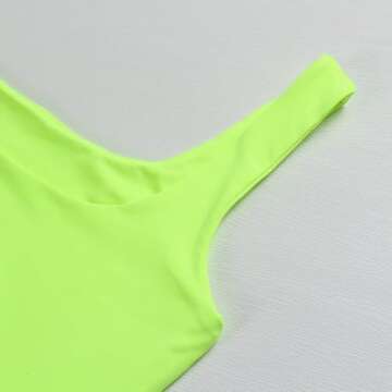 Artfish Women's Sleeveless Strappy Crop Tank Tops Square Neck Camis Going Out Neon Lime Green, L
