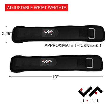 JFIT Adjustable Wrist Weights, Set of 2, 1 LB Each, Small/Medium
