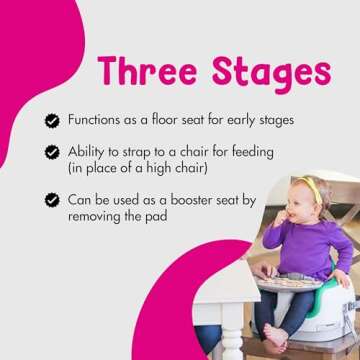 Bumbo 3-in-1 Baby Multi Seat Booster with Feeding Tray, 6-36 Months Old, Aqua