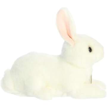 Aurora Miyoni White Rabbit Plush 8-Inch, High Quality
