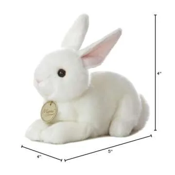 Aurora Miyoni White Rabbit Plush 8-Inch, High Quality