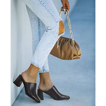 Stylish Trish Lucia Women's Chunky Heel Mules