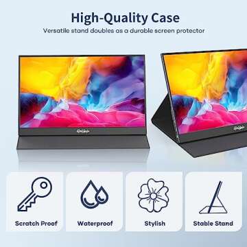 Tpsmtdis Portable Monitor for Laptop 15.6inch, Laptop Monitor Extender 1080P FHD USB C Plug&Play, HDMI HDR IPS Gaming Monitor, External Monitor for Laptop PC Mac Phone PS3/4/5 Xbox Sw-Itch