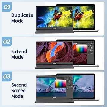 Tpsmtdis Portable Monitor for Laptop 15.6inch, Laptop Monitor Extender 1080P FHD USB C Plug&Play, HDMI HDR IPS Gaming Monitor, External Monitor for Laptop PC Mac Phone PS3/4/5 Xbox Sw-Itch