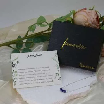 Dainty Real Lapis Lazuli Crystal Pendant 925 Sterling Silver Choker Necklace Healing Chakra Crystal Stone September Birthstone Handmade Necklace Collar Jewelry Gift for Women Young Lady